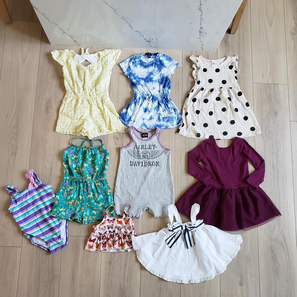 Summer Girls Bundle Toddler 2T Harley-Davidson Polo Tucker Tate Dress Romper 9Pc